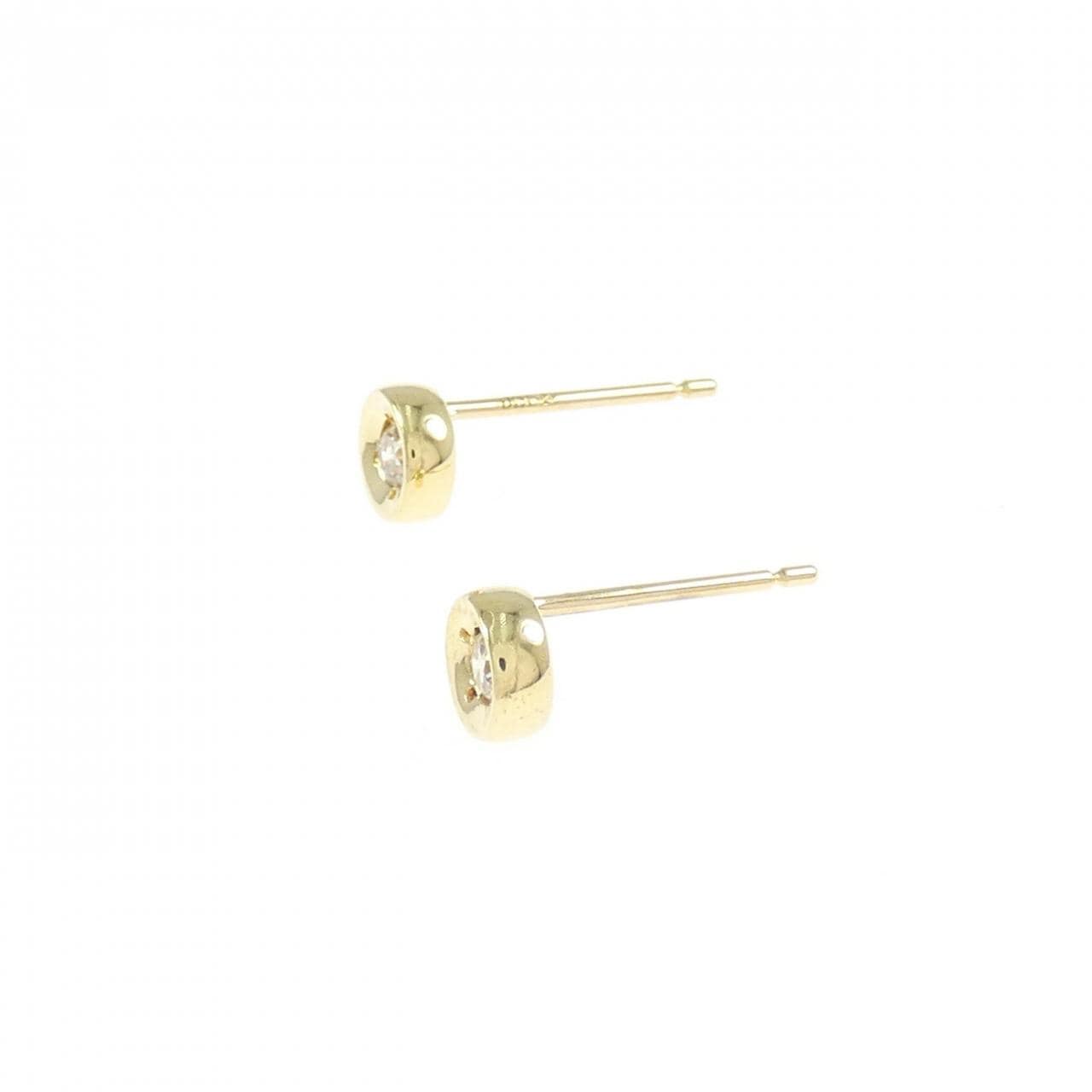 K18YG单钻钻石耳环 0.08CT
