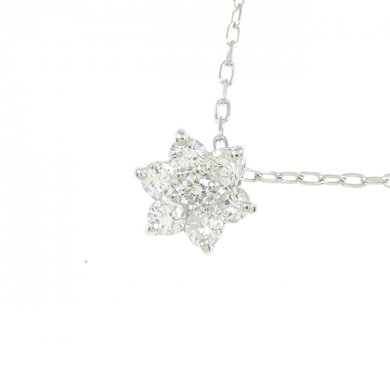PT900/PT850 フラワー ネックレス 0.30CT