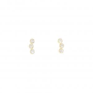 【リメイク】K18YG スリーストーン ダイヤモンド ピアス 0.20CT