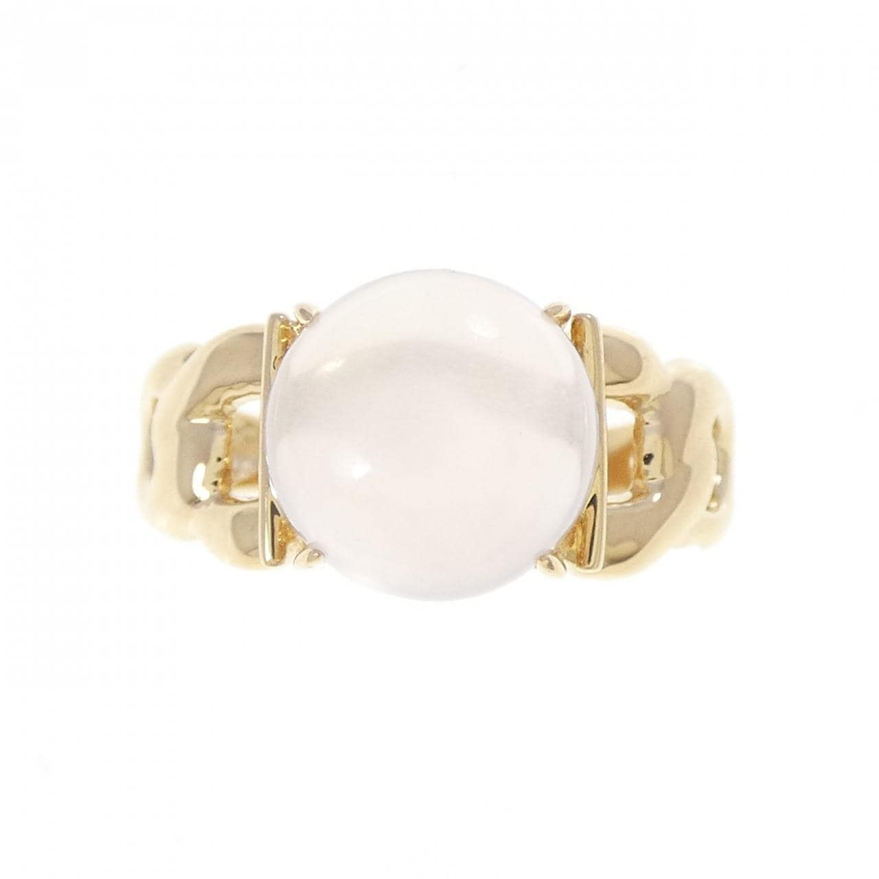 K18YG ローズクオーツ リング