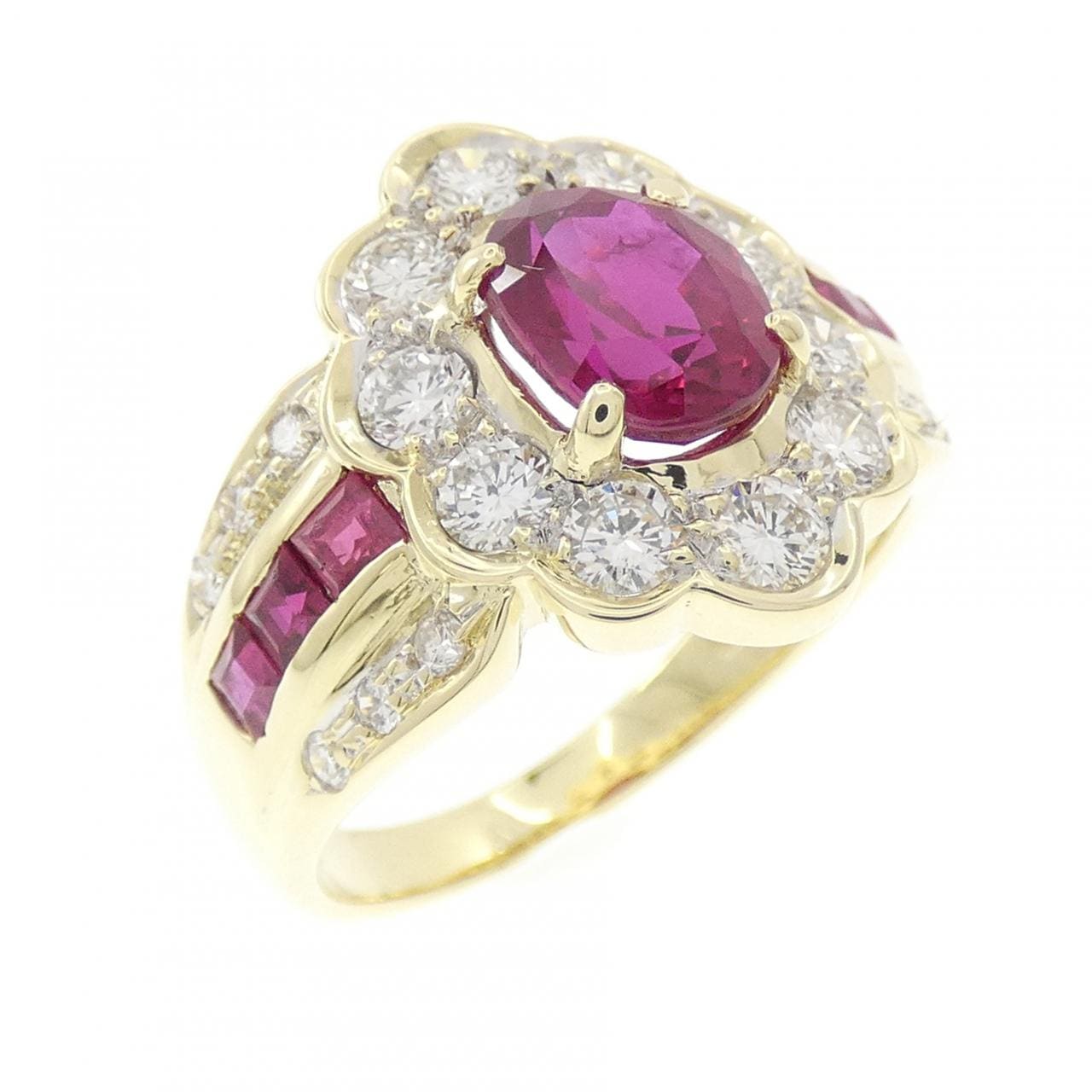 K18YG ルビー リング 2.15CT