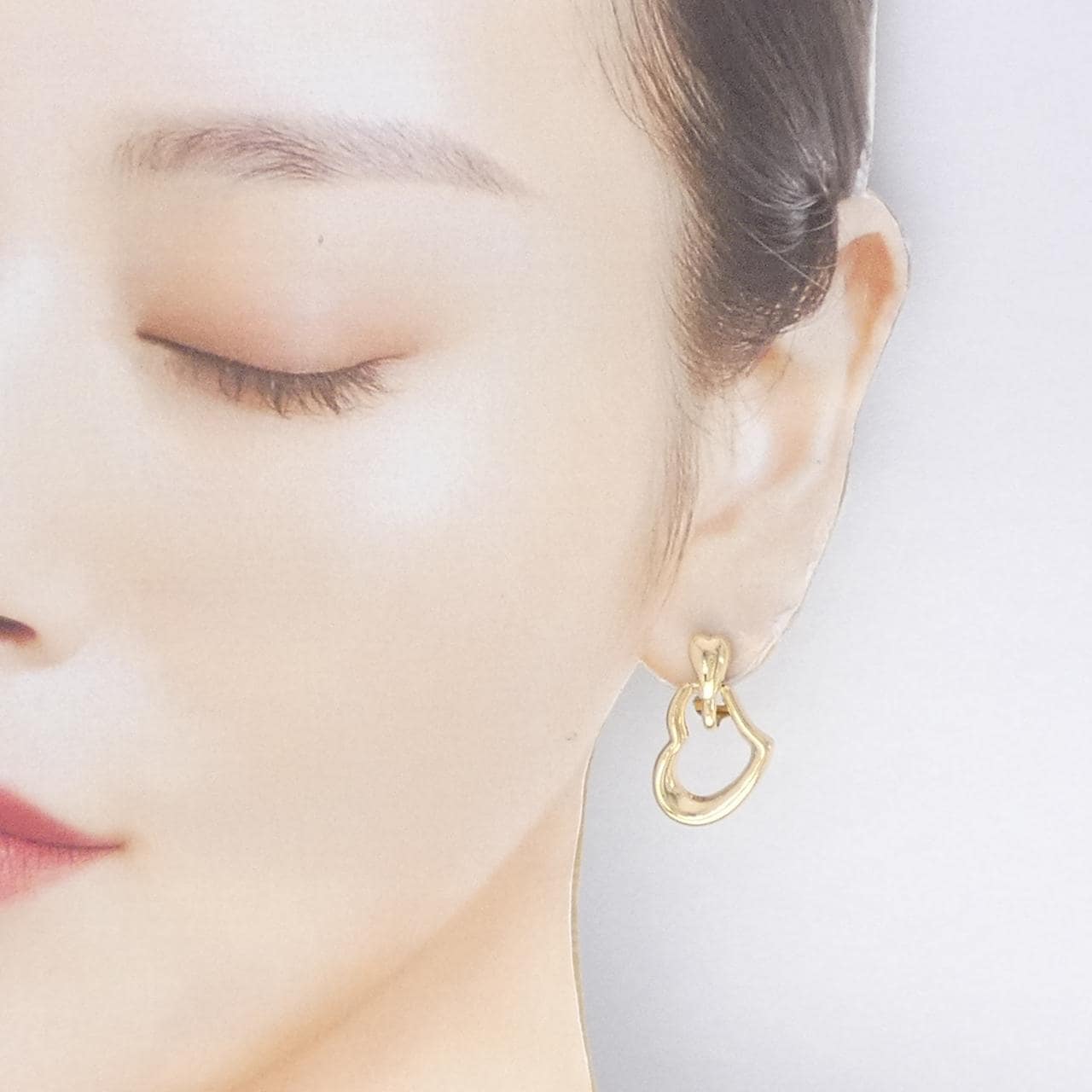 K18YG ハート ピアス