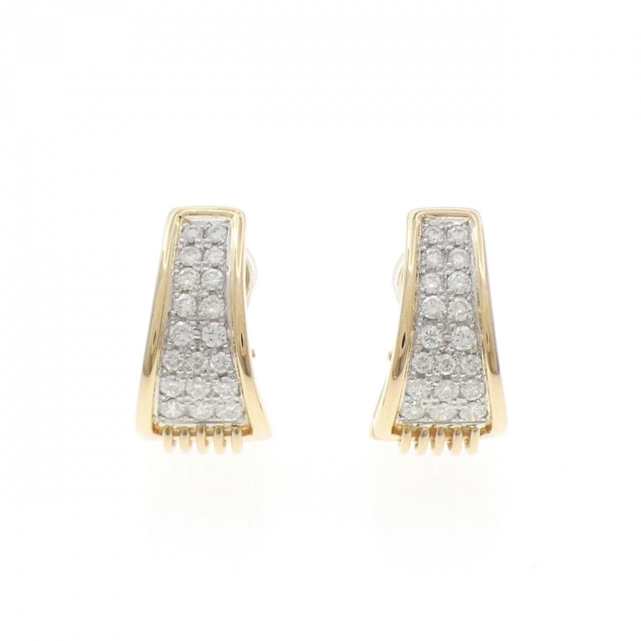 K18YG/PT ダイヤモンド イヤリング 1.25CT