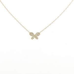 K18YG バタフライ ダイヤモンド ネックレス