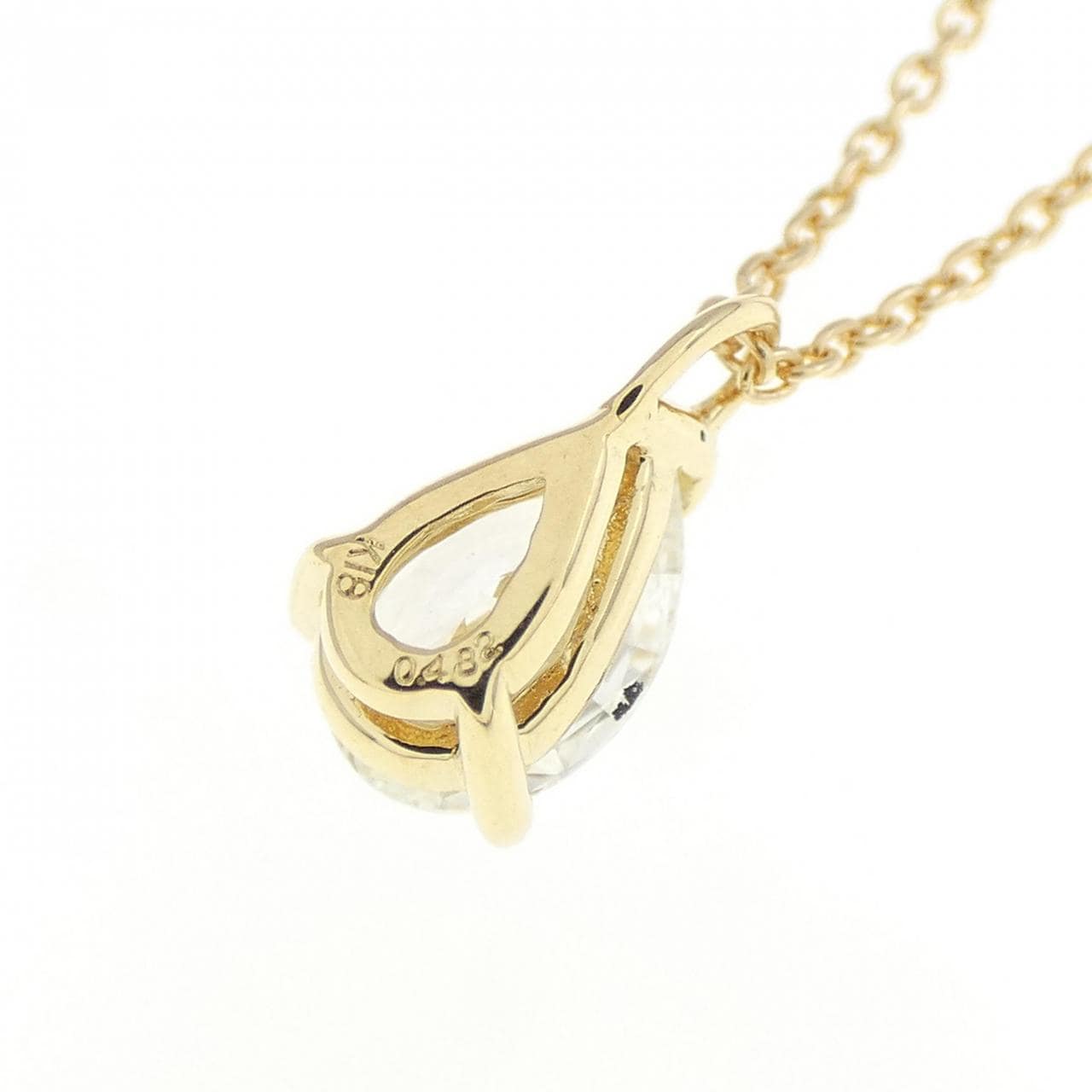 [Remake] K18YG Diamond Necklace 0.482CT J SI1 Pear Shape