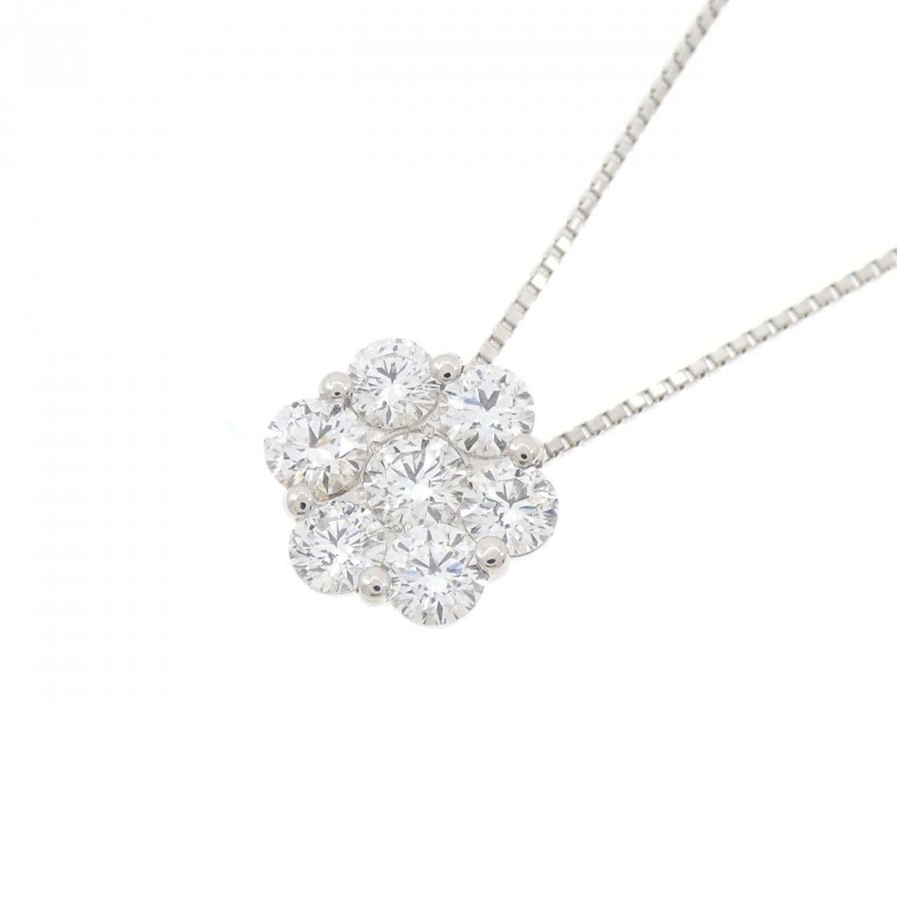 PT900/PT850 フラワー ダイヤモンド ネックレス 1.078CT