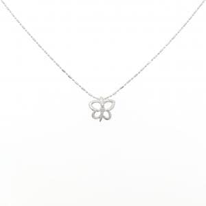 K18WG バタフライ ダイヤモンド ネックレス 0.01CT