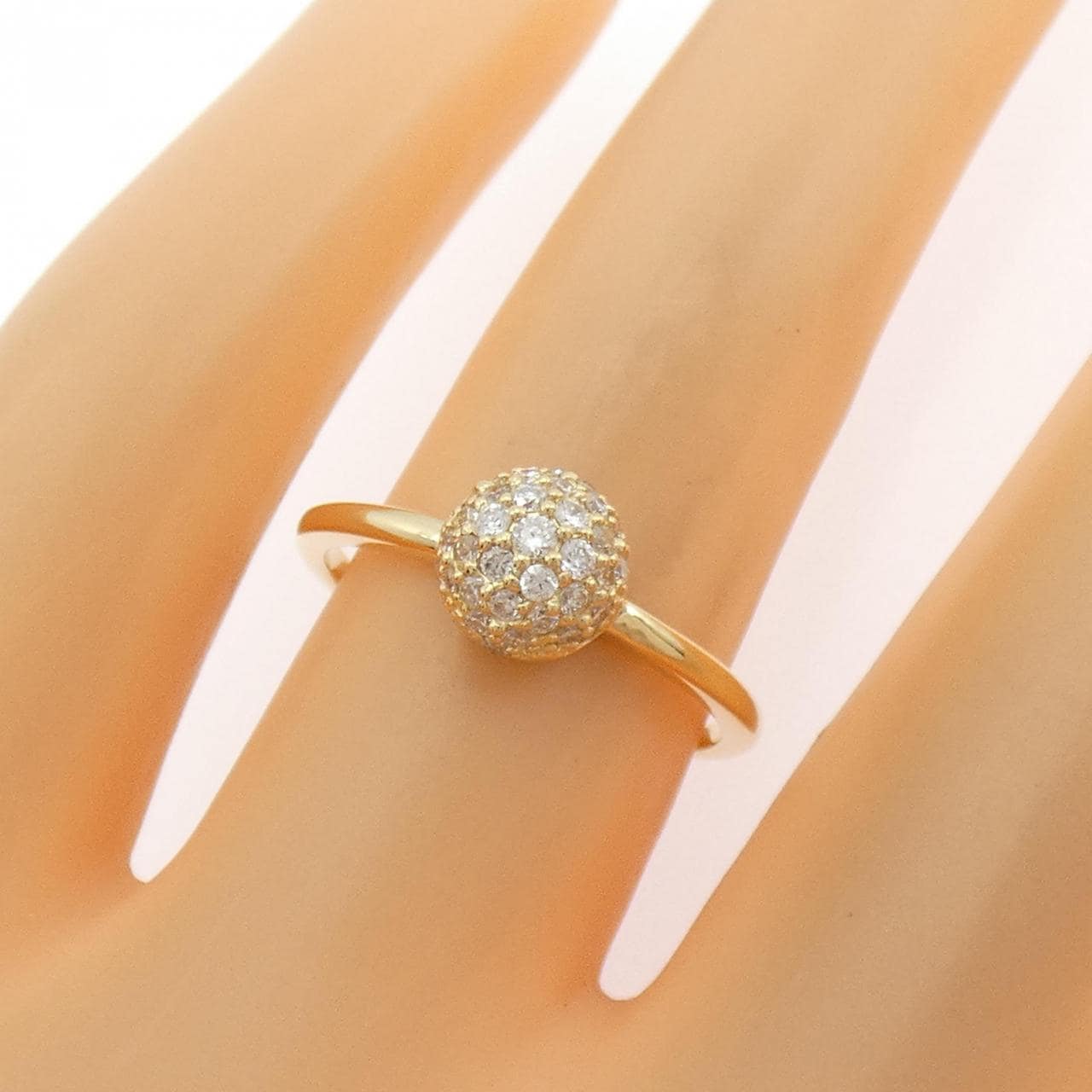 【リメイク】K18YG パヴェ ダイヤモンド リング 0.30CT