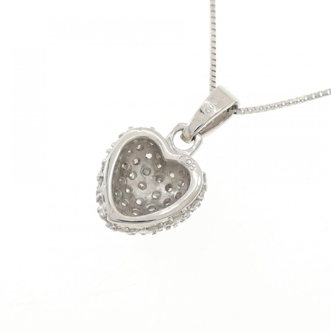 PT900/PT850 ハート ダイヤモンド ネックレス 0.98CT