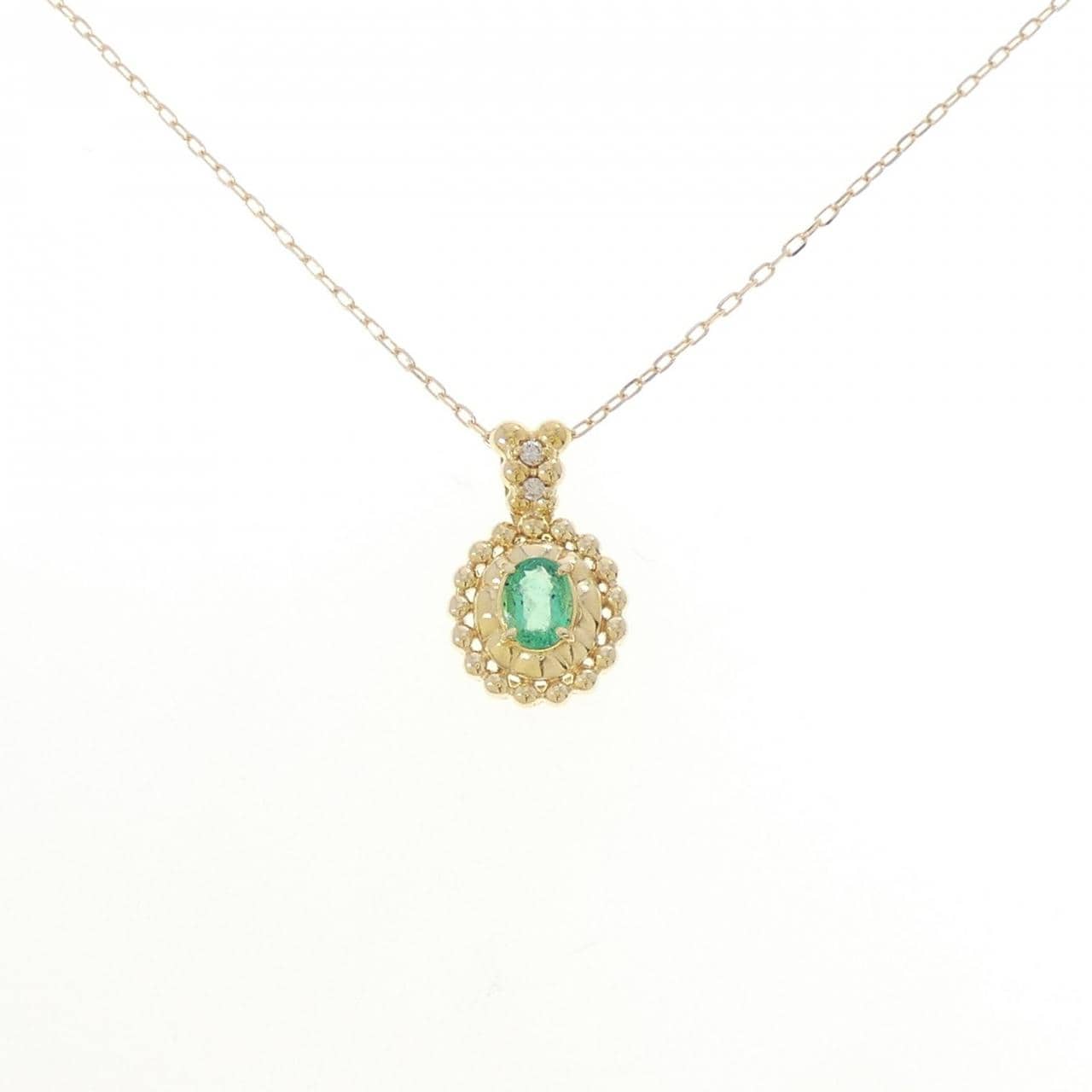 K18YG エメラルド ネックレス 0.25CT
