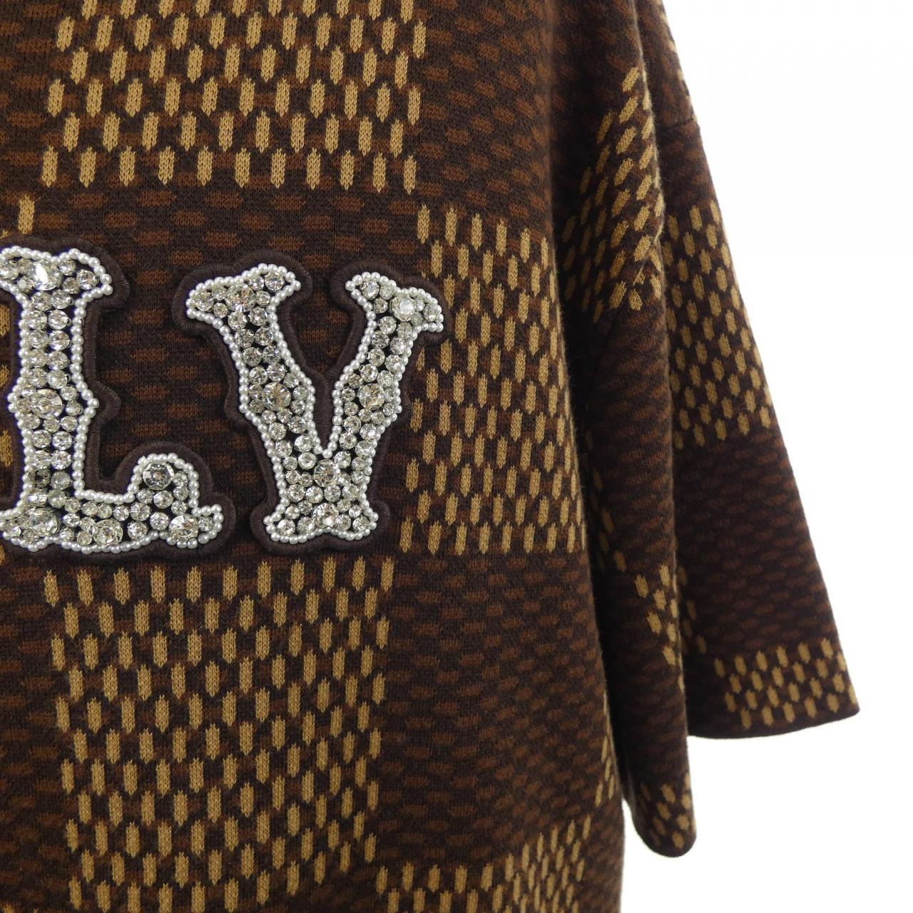 ルイヴィトン LOUIS VUITTON ショートスリーブコットンダミエクルーネックウィズストラスLVパッチ HQN63WAUR ニット