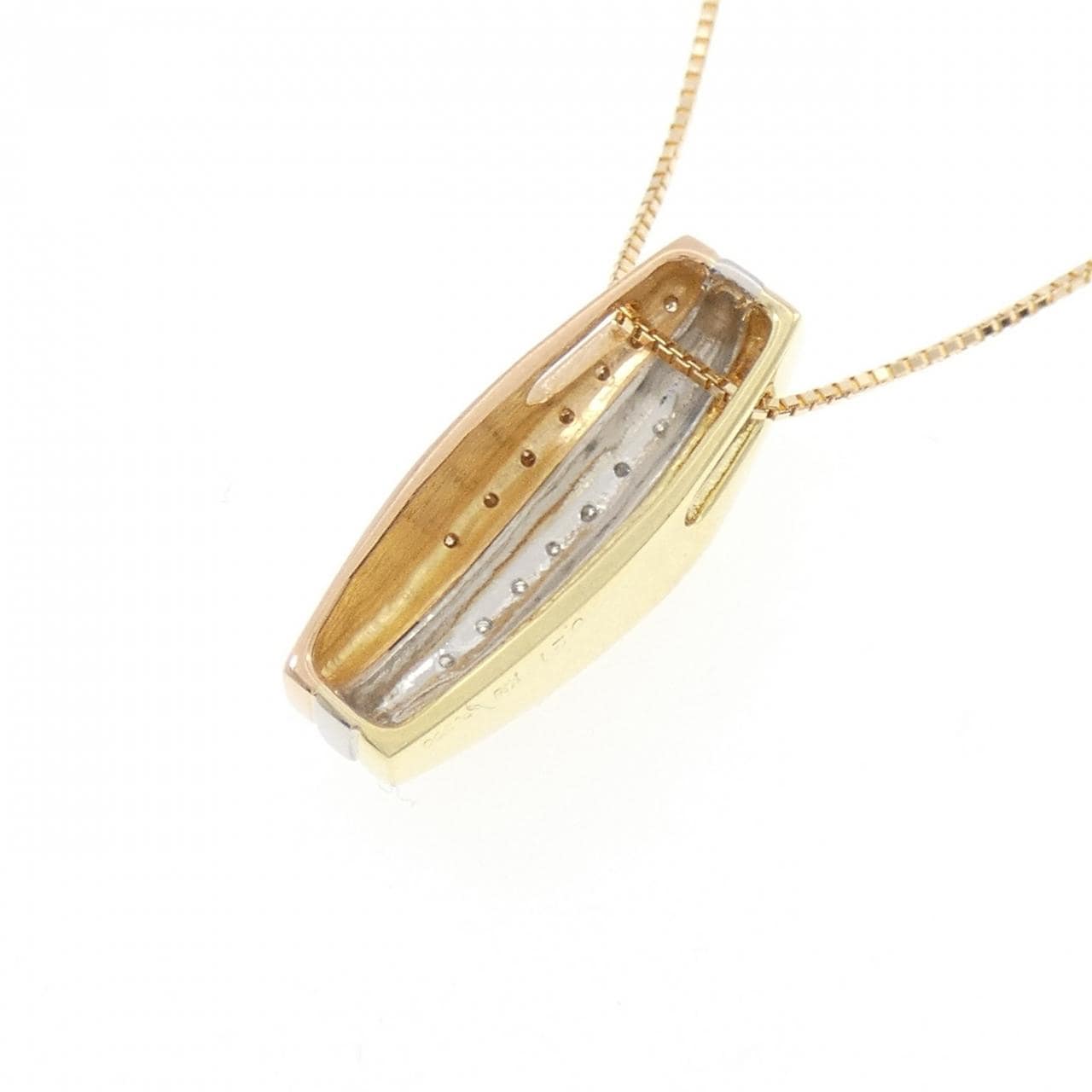 K18YG/PT900/K18PG ダイヤモンド ネックレス 0.21CT