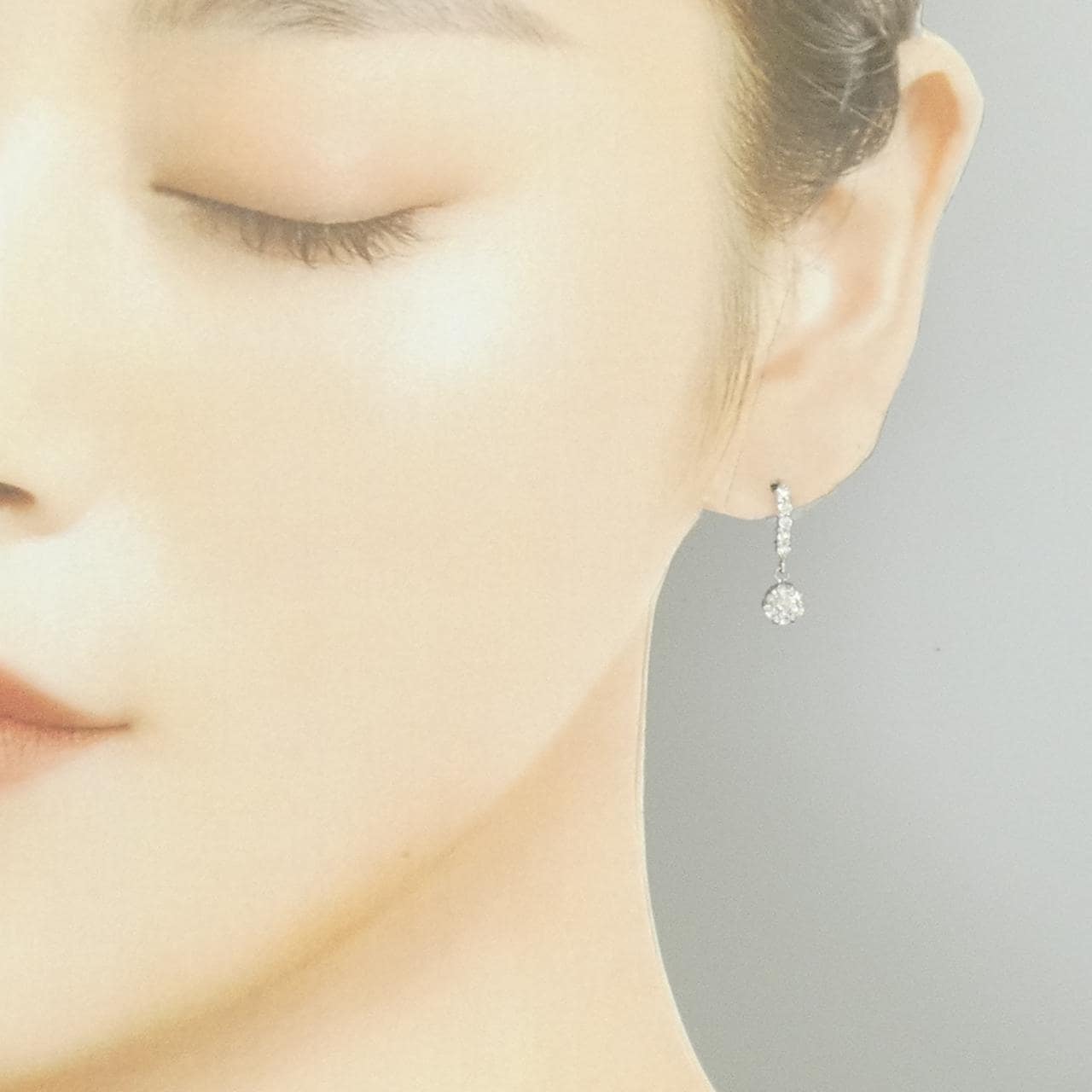 K18WG ダイヤモンド ピアス 0.46CT