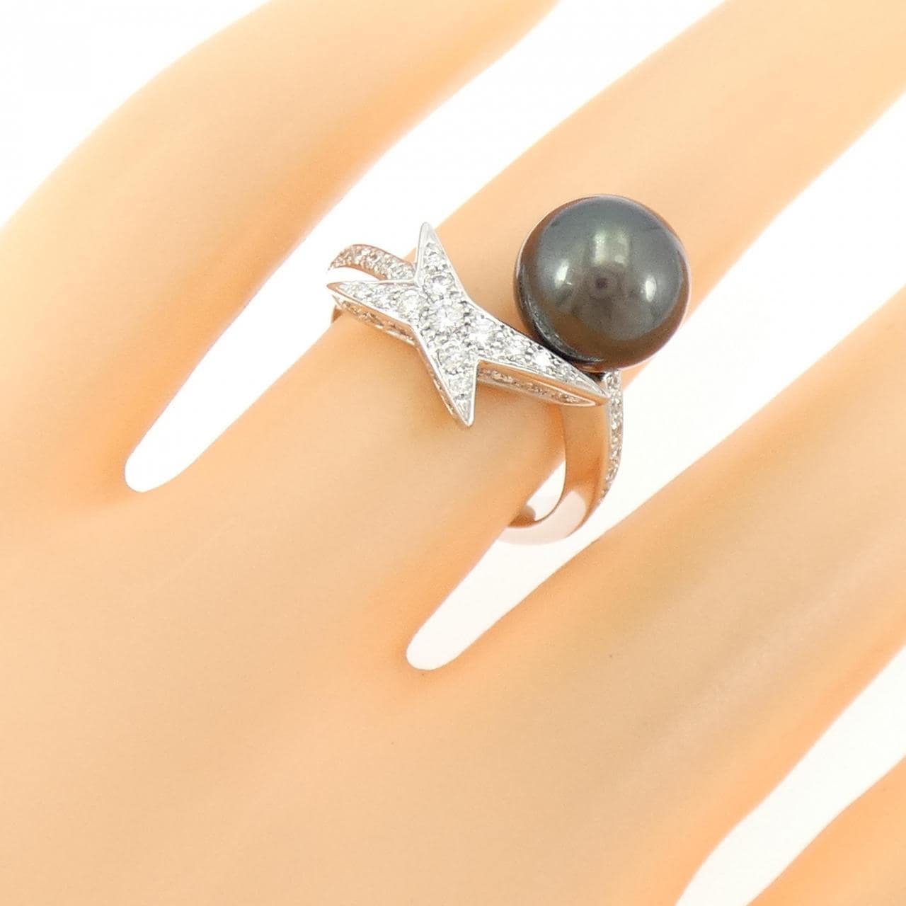 モーブッサン 黒蝶パール リング 9.1mm