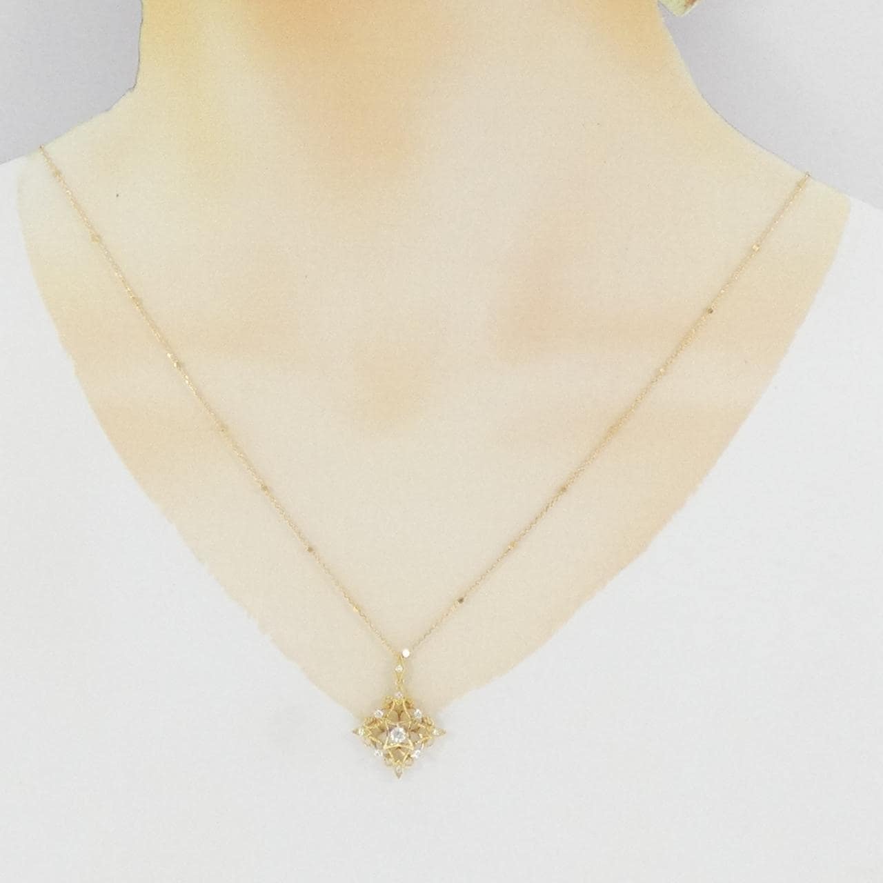 K18YG ダイヤモンド ネックレス 0.20CT