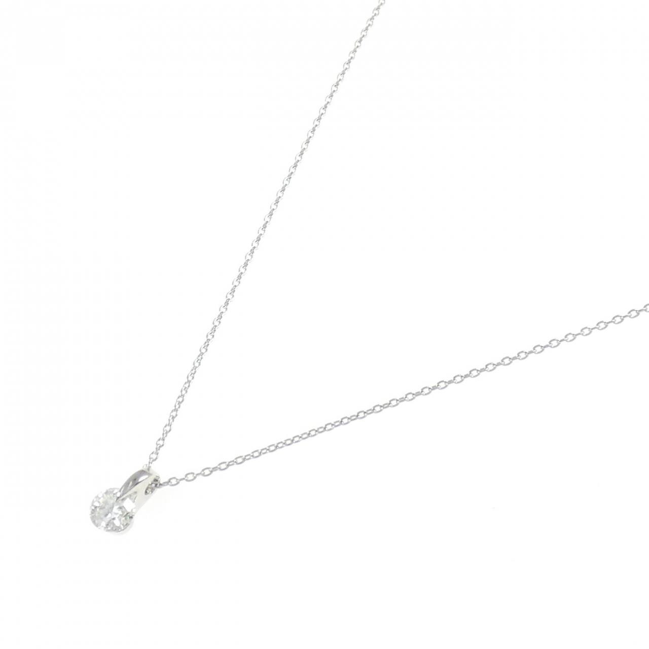 PT900/PT850 ソリティア ダイヤモンド ネックレス 0.30CT