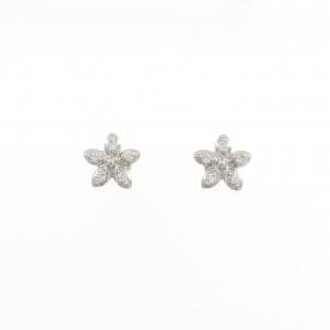 PT900 フラワー ダイヤモンド ピアス 0.08CT