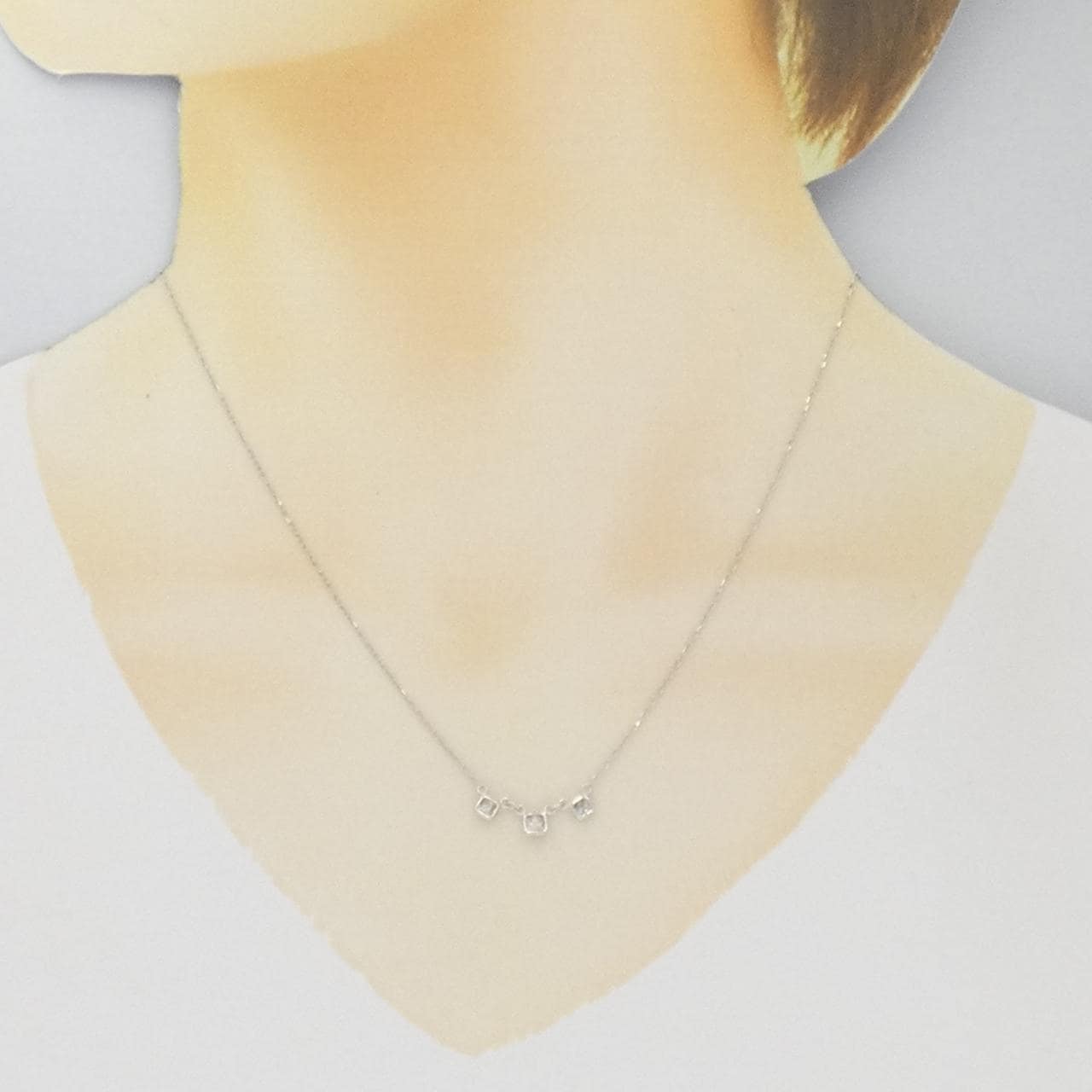 K18WG ダイヤモンド ネックレス 0.375CT