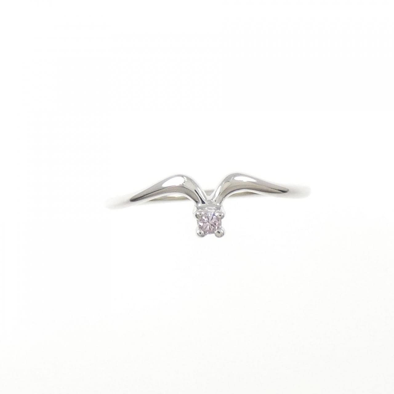 750WG ピンクダイヤモンド リング