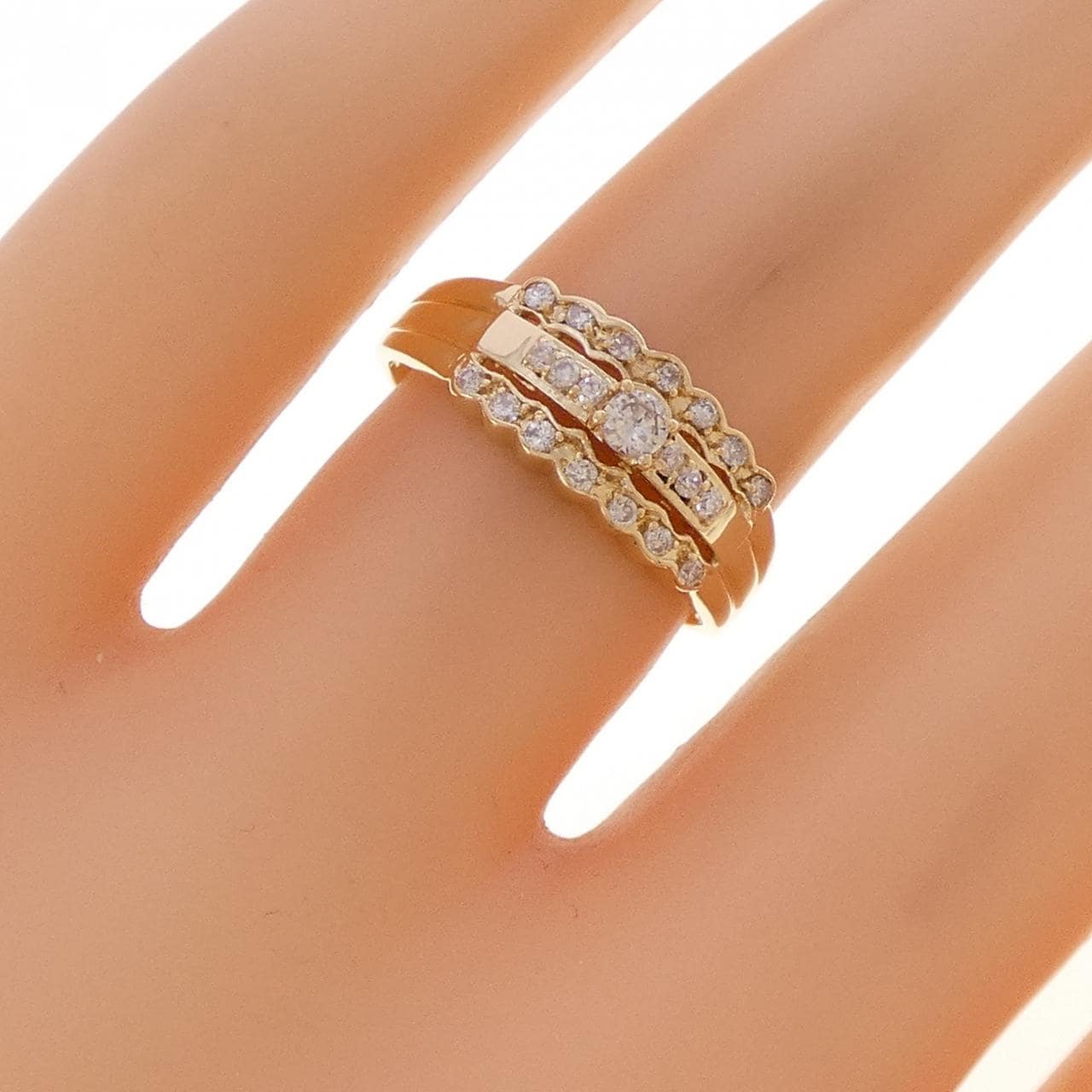 K18YG ダイヤモンド リング 0.21CT
