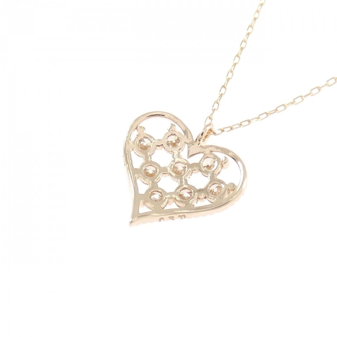 K18PG ハート ダイヤモンド ネックレス 0.20CT