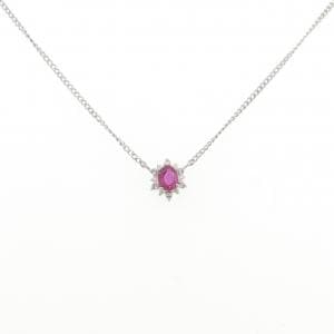 PT900/PT850 ルビー ネックレス 0.28CT