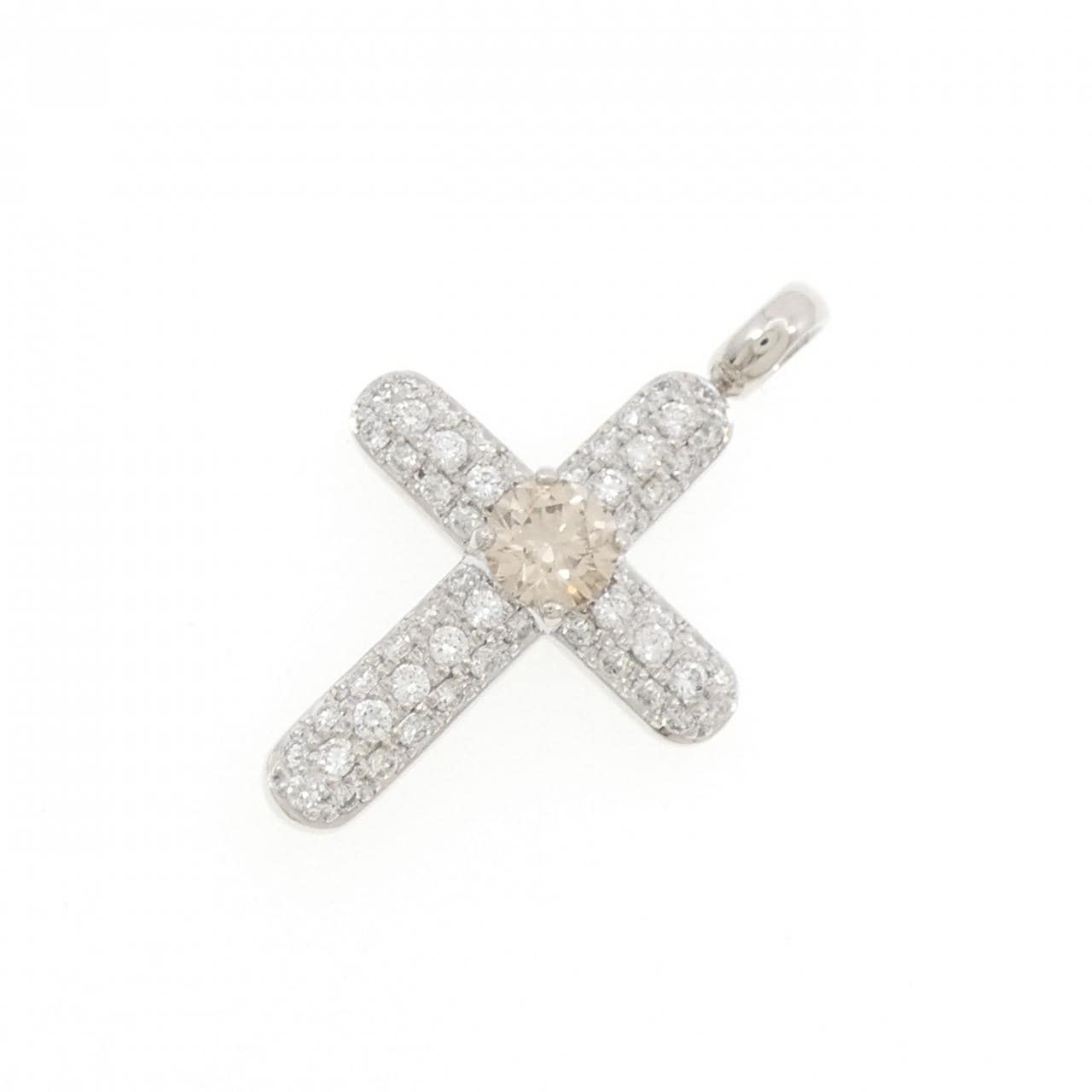 カシケイ クロス ダイヤモンド ペンダント 0.40CT