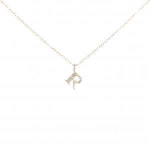 K18PG イニシャルR ダイヤモンド ネックレス 0.01CT