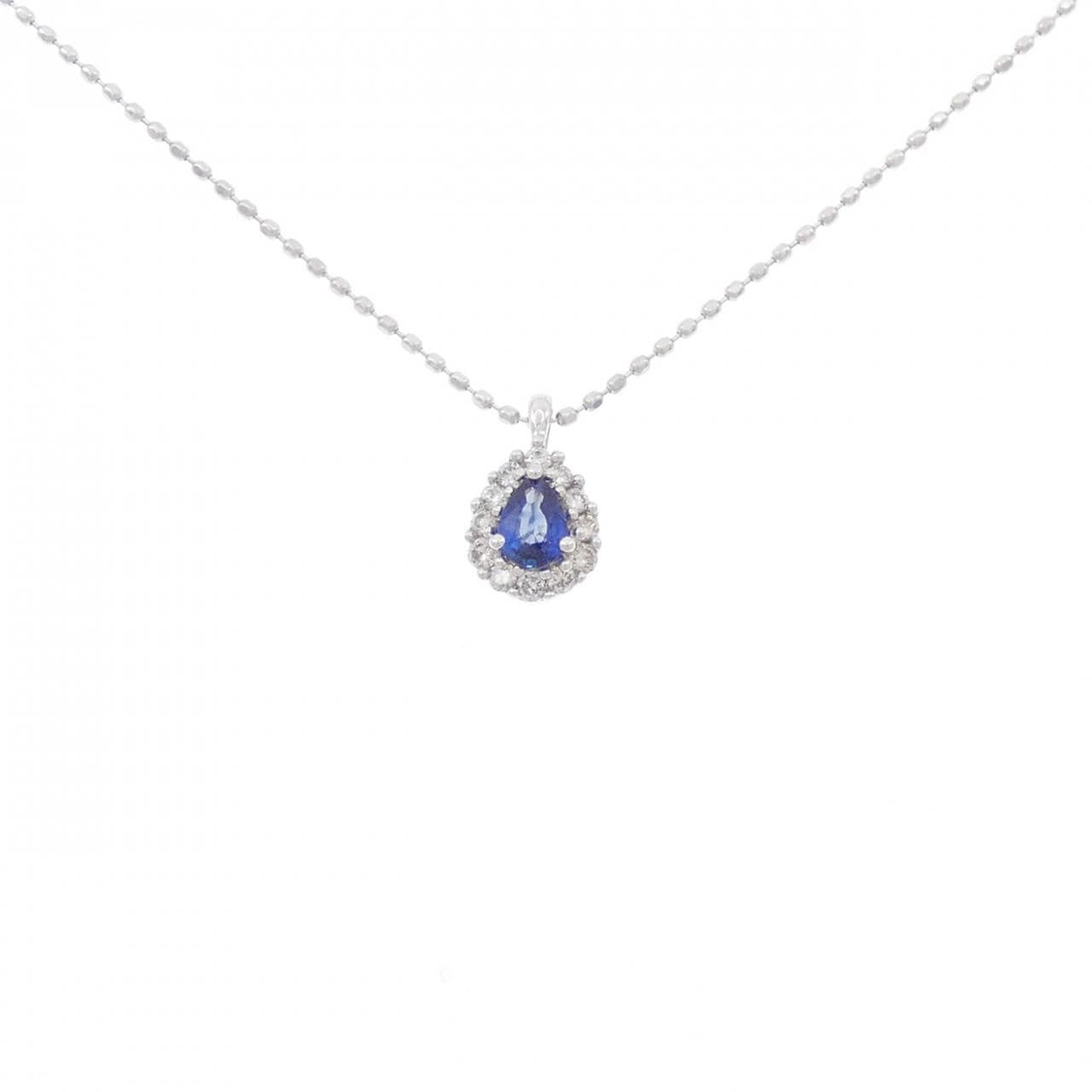 K18WG藍寶石項鏈0.14CT