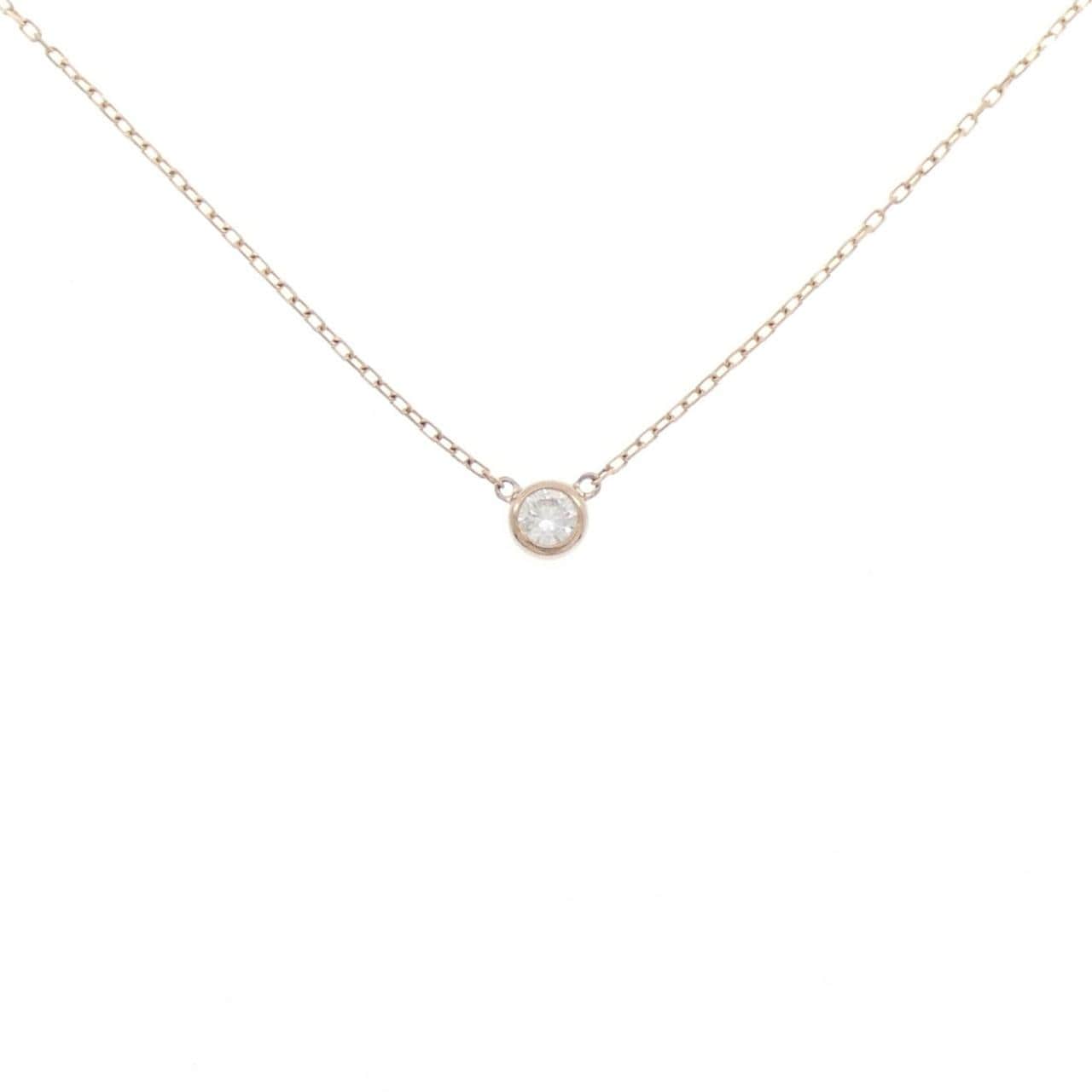 K18PG ソリティア ダイヤモンド ネックレス 0.10CT