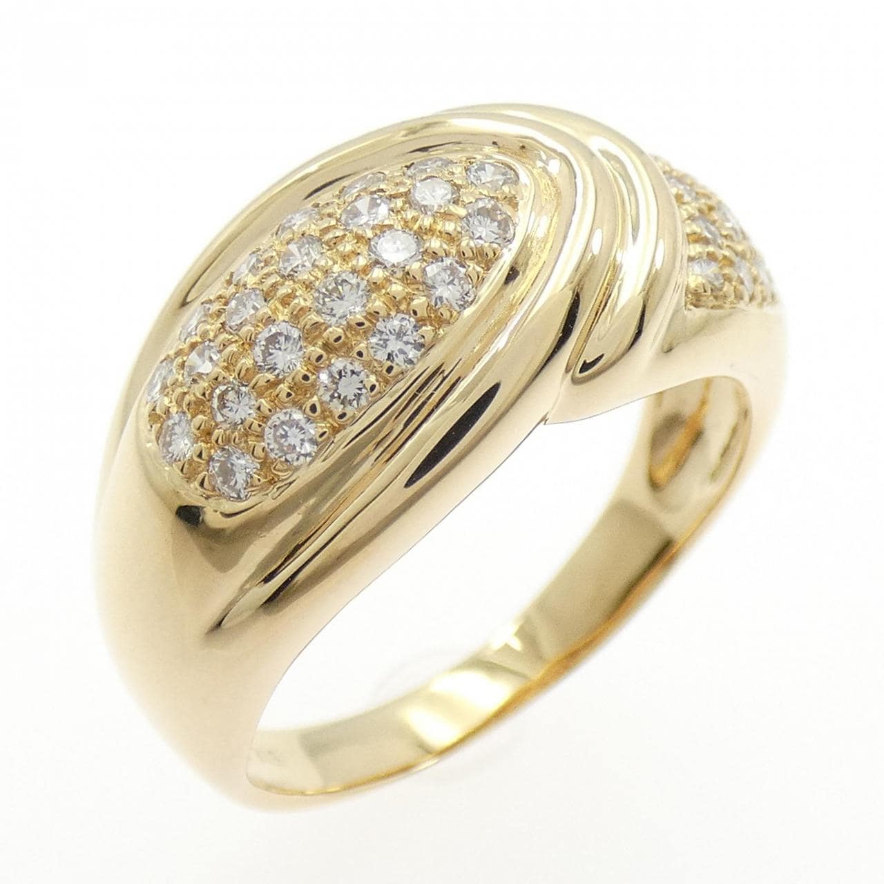 K18YG パヴェ ダイヤモンド リング