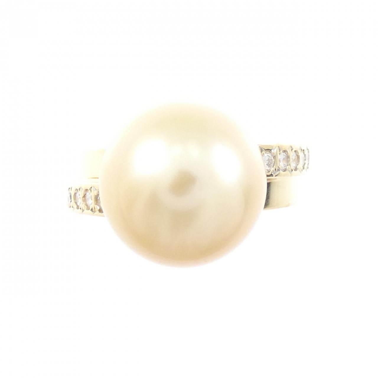 K18YG 白蝶パール リング 12.1mm