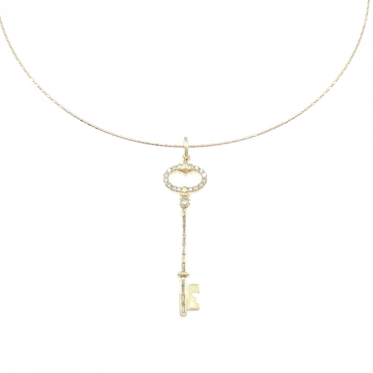K18YG キー ダイヤモンド ネックレス 0.37CT