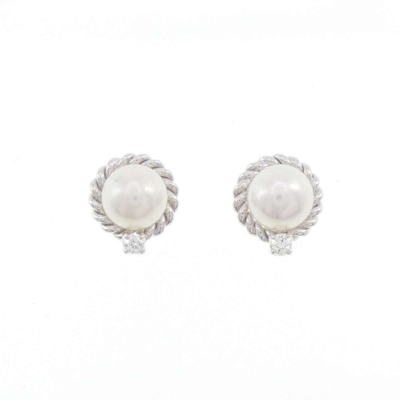 ミキモトあこや貝WGパールピアス MIKIMOTO - ミキモト パール ピアス アコヤパール6.2mm K18YG