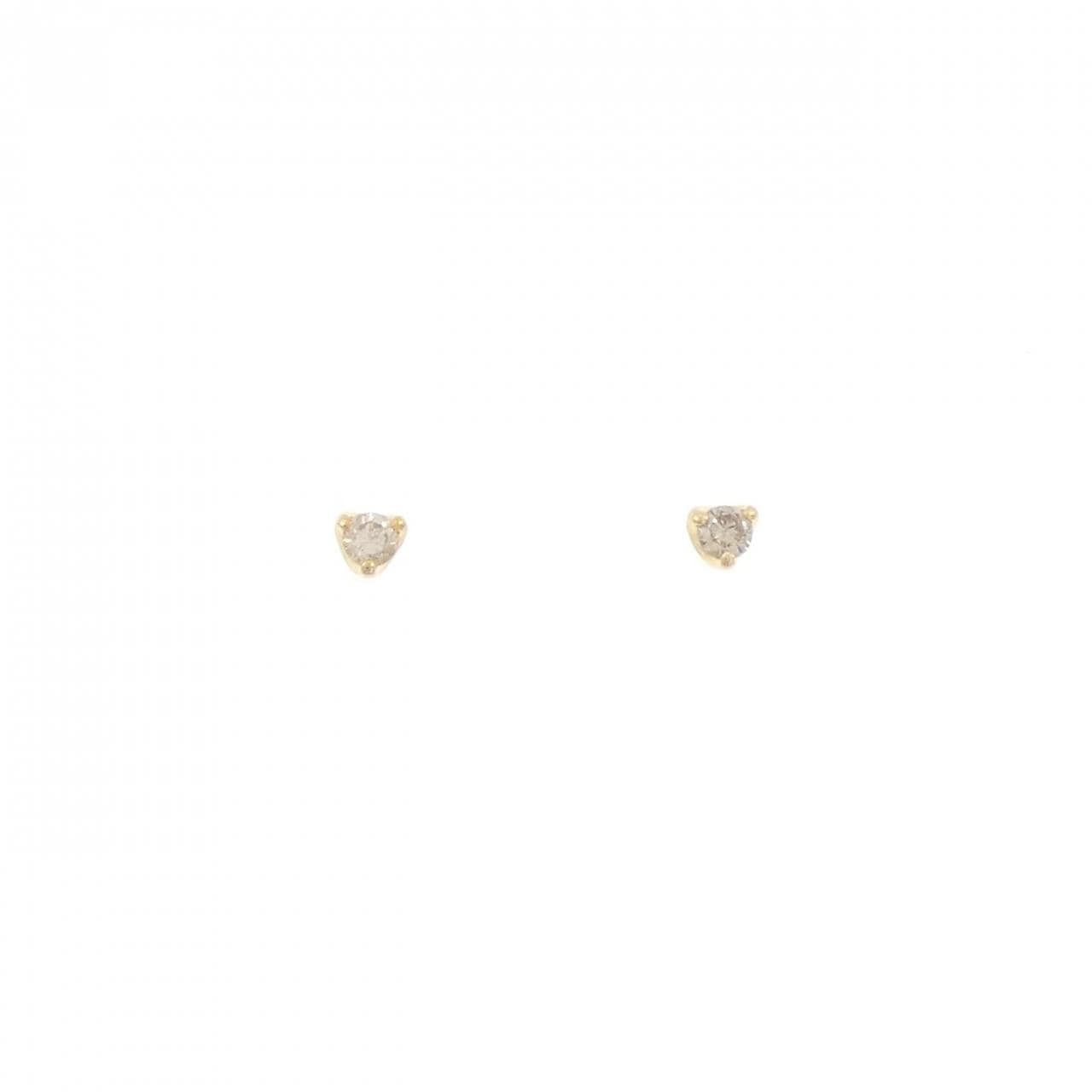 K18YG ソリティア ダイヤモンド ピアス 0.10CT