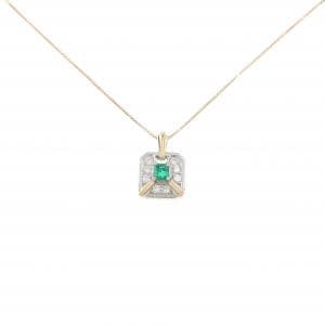 PT900/K18YG エメラルド ネックレス 0.25CT