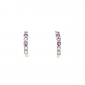 K18WG カラーストーン ピアス