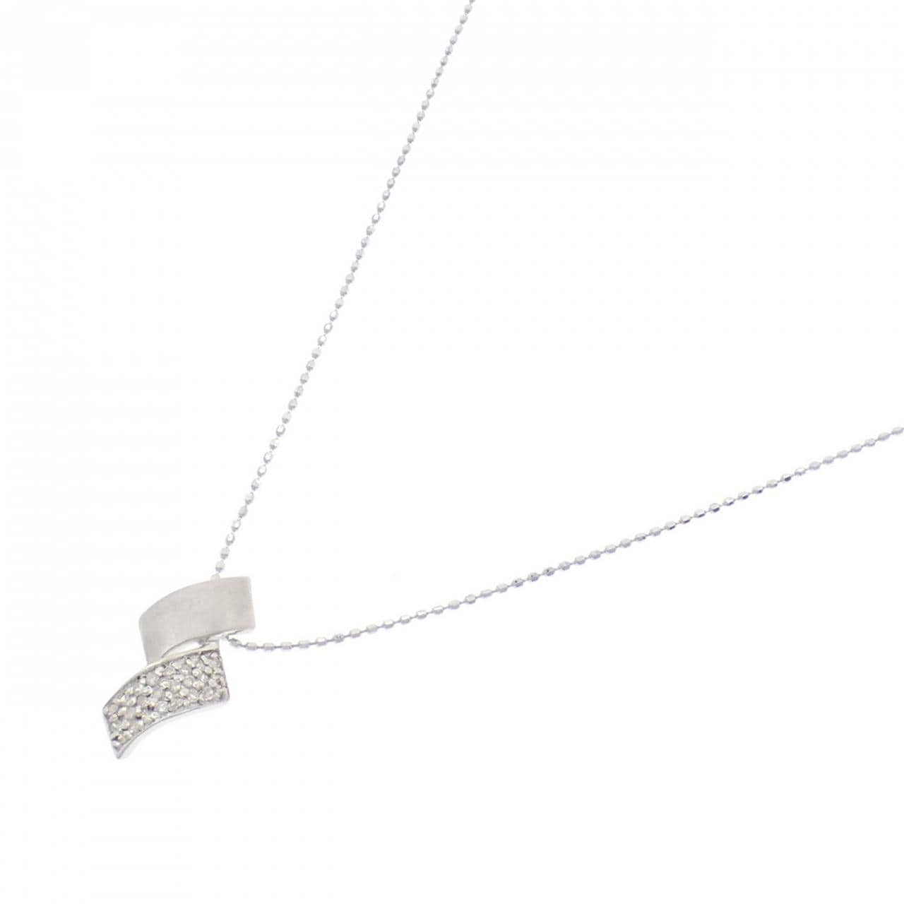 K18WG ダイヤモンド ネックレス 0.10CT