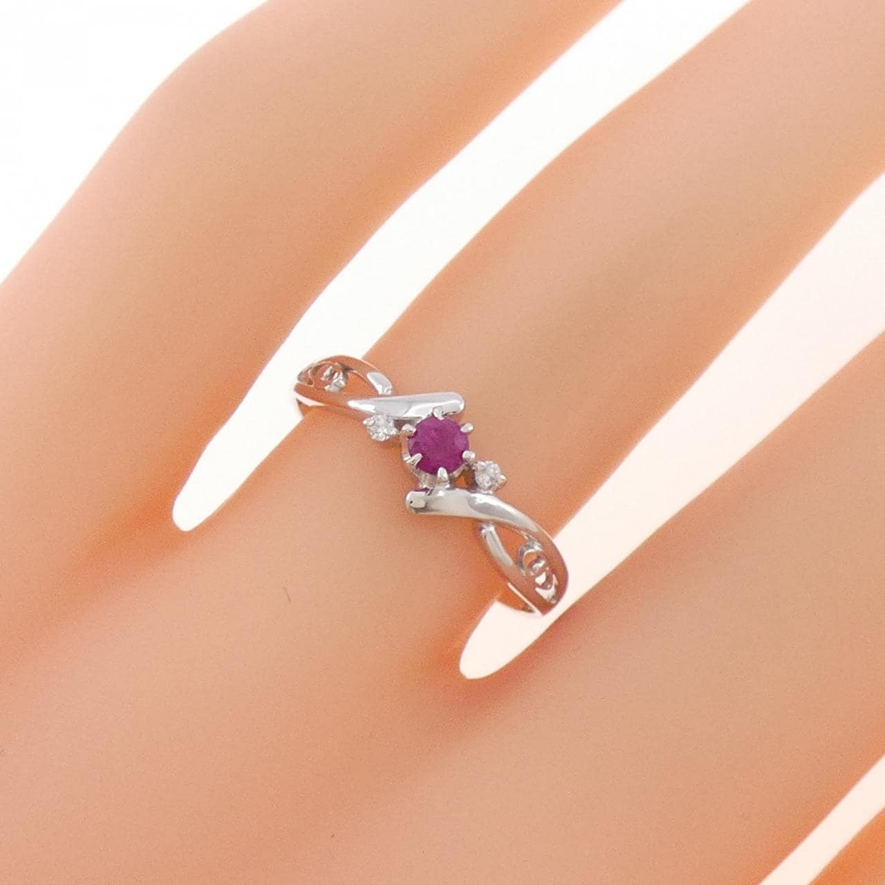 K18WG ルビー リング