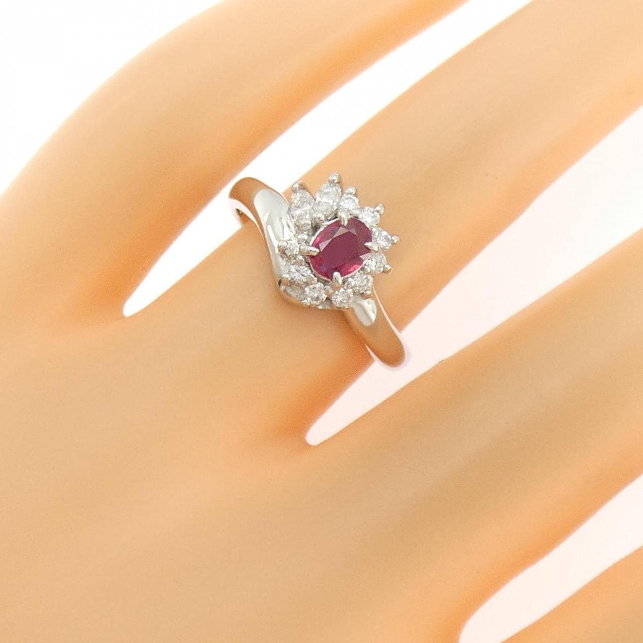 PT900 ルビー リング 0.28CT