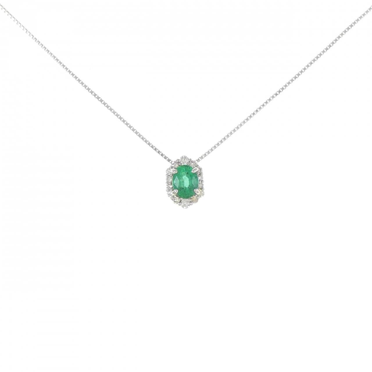 [BRAND NEW] PT Emerald Necklace 0.38CT