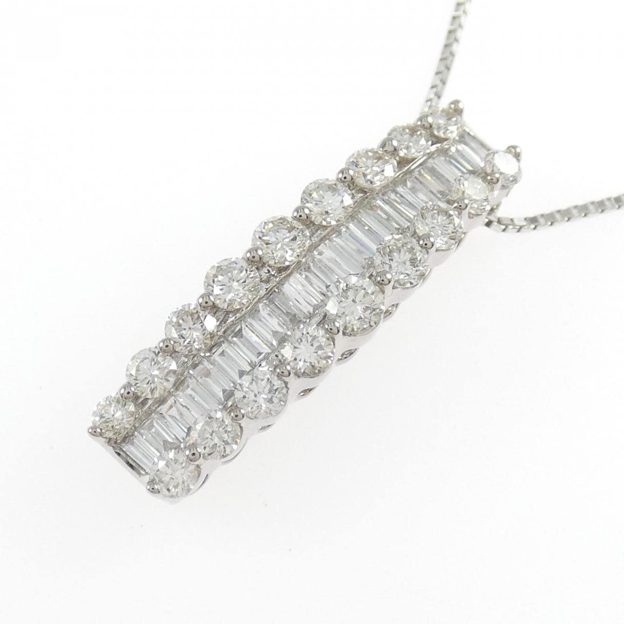 K18WG ダイヤモンド ネックレス 1.00CT