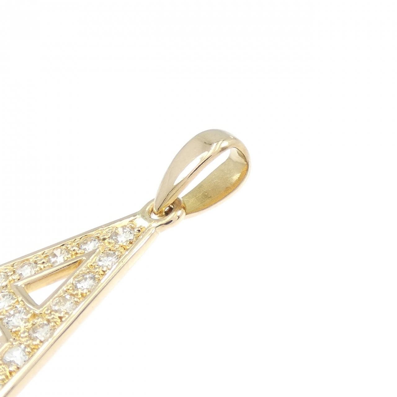 K18YG イニシャルA ダイヤモンド ペンダント 0.25CT