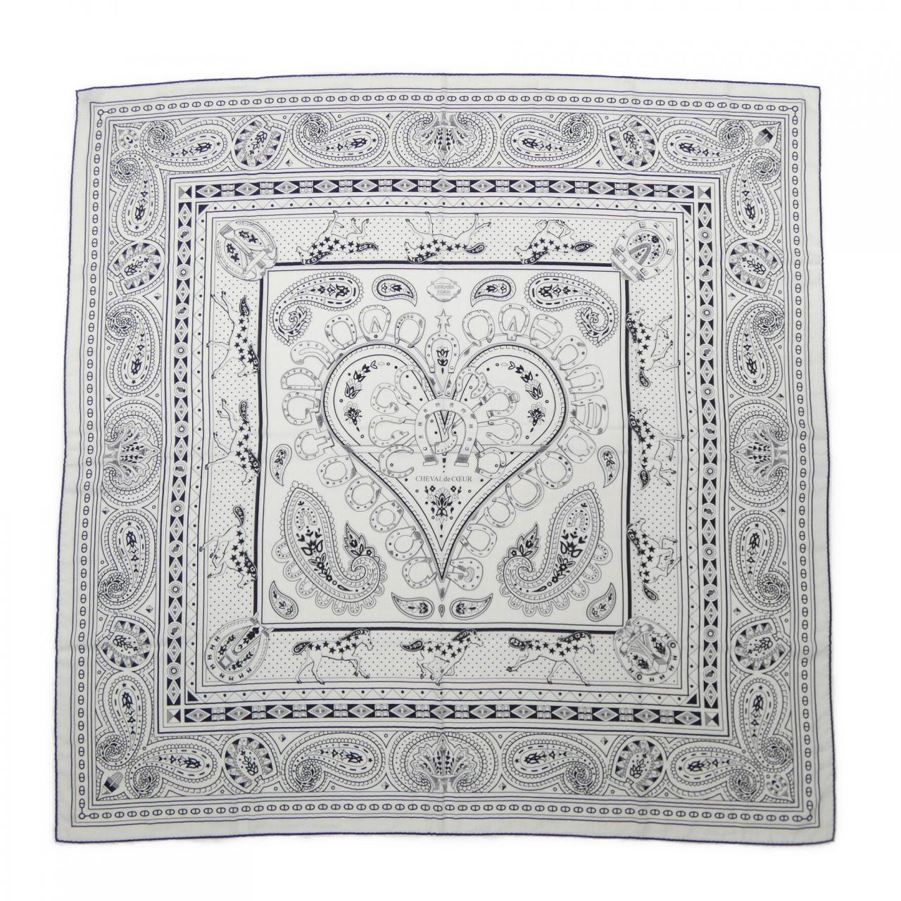 エルメス HERMES CHEVAL DE COEUR BANDANA H244259S カレジェアン140 ショール