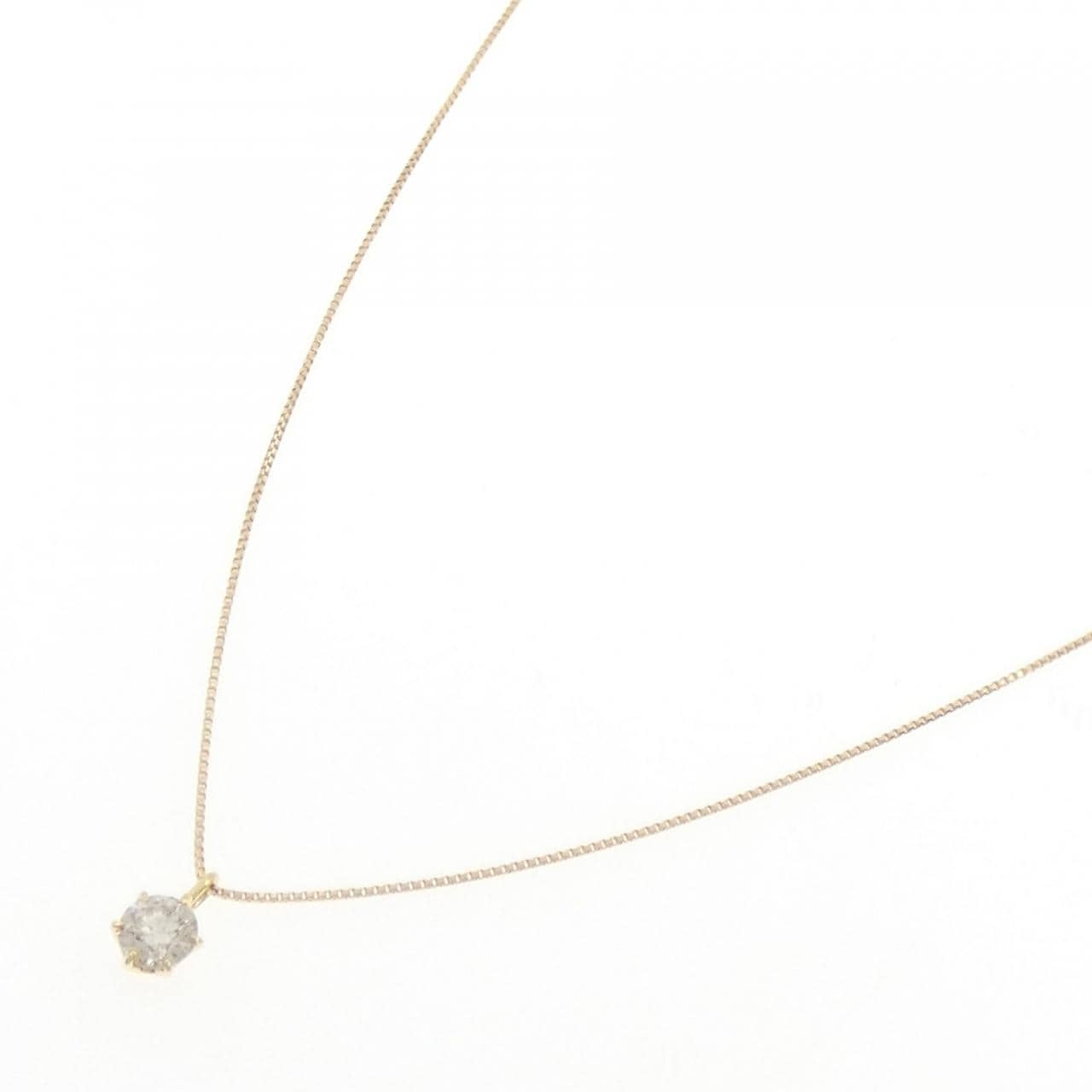 K18YG ソリティア ダイヤモンド ネックレス 0.30CT