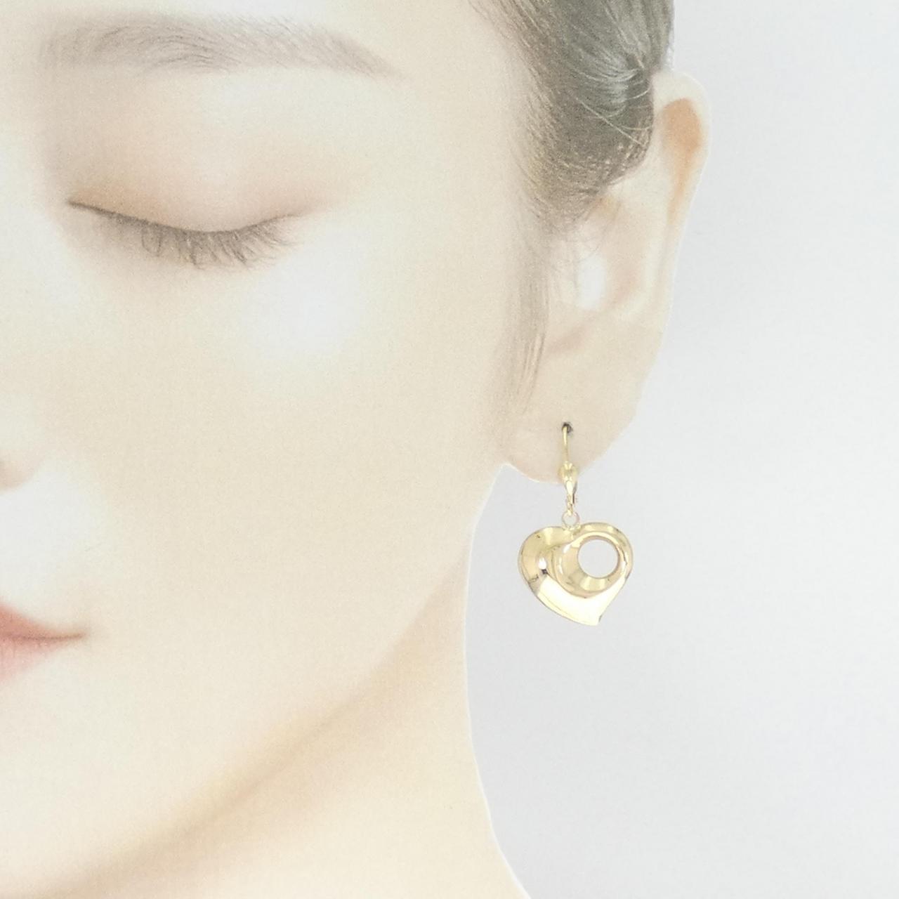 K18YG heart earrings
