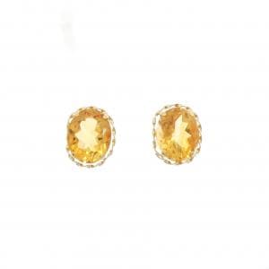 K18YG シトリン ピアス 4.80CT