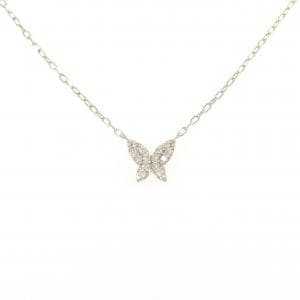 K10YG バタフライ ダイヤモンド ネックレス 0.09CT