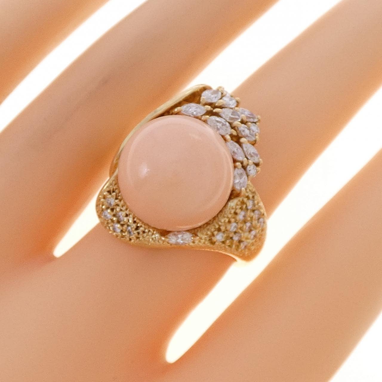 K18YG サンゴ リング 13.4mm