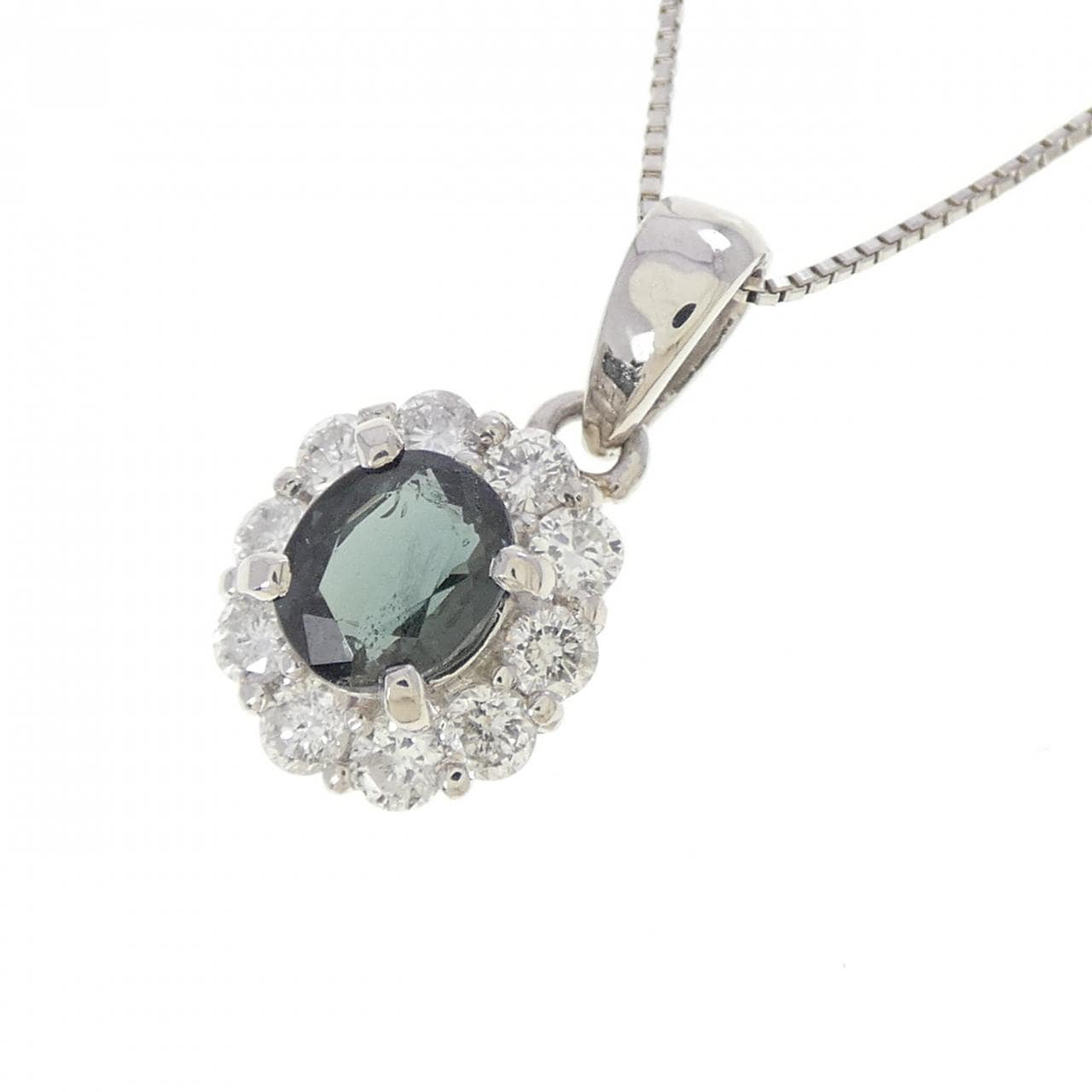 PT900/PT850 グリーンガーネット ネックレス 0.60CT